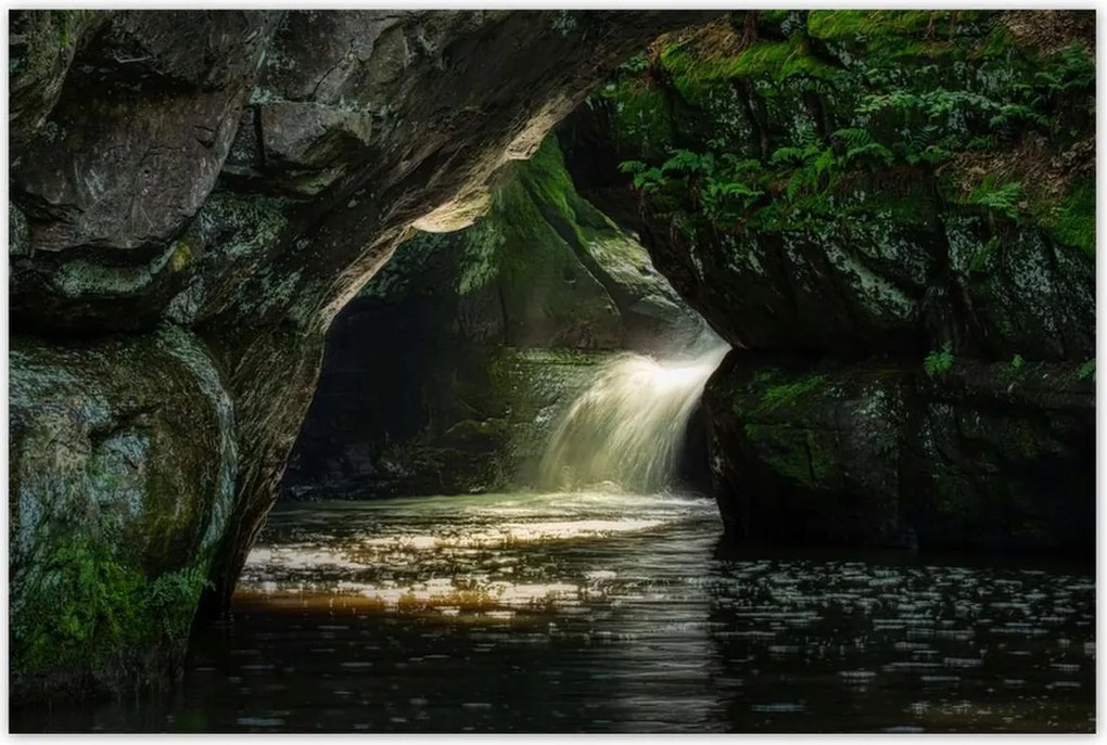 Poszterek 120x80 Hegyek Sziklák Vízesés