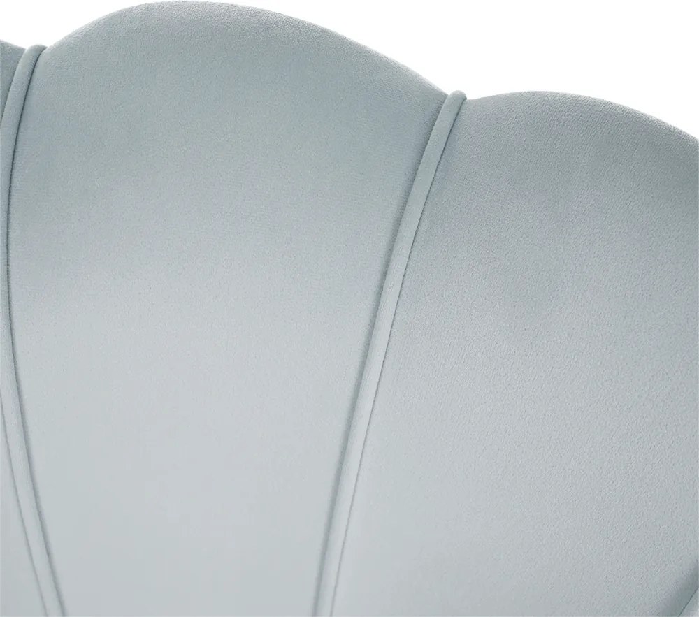 Pad Art-deco stílusban, szürke-kék Velvet anyag/gold chróm-arany, NOBLIN