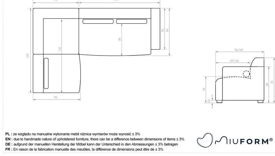 Világoszöld sarokkanapé (bal oldali) Flex Felix – Miuform