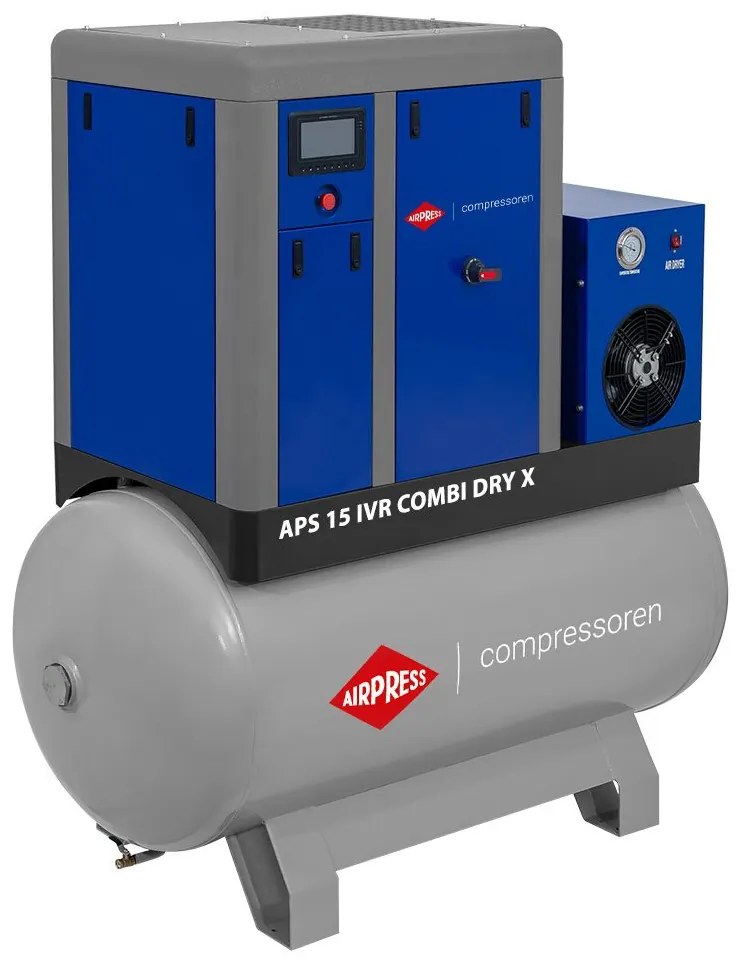 Csavarkompresszor APS 15 IVR Combi Dry X 10 bar 15 LE/11 kW 380-1500 l/min 500 l 369213-IVR