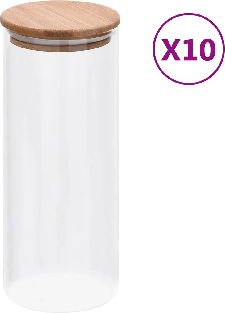 vidaXL Üveg 10 pcs Átlátszó 8,5 x 8,5 x 21,5 cm Üveg