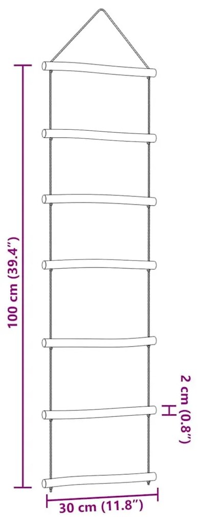 Fali dekorációk létra alakú 2 db 30x100 cm natúr ág