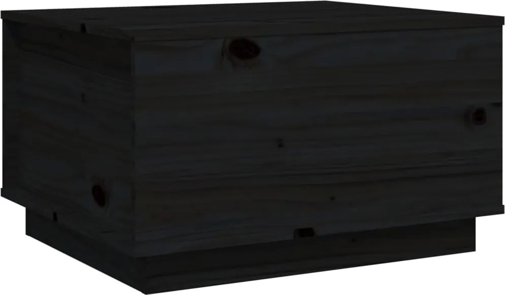 vidaXL fekete tömör fenyőfa dohányzóasztal 60x50x35 cm