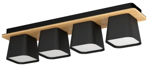 Eglo 390008 - Mennyezeti lámpa RUSCIO 4xE27/40W/230V fekete/barna
