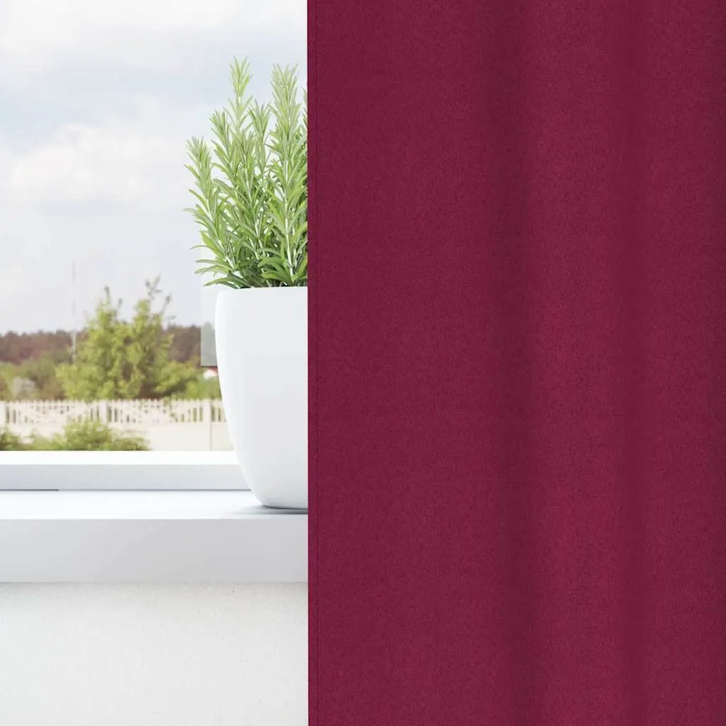 Függönyök függönyökkel 2 pcs Bordó 260x140cm Poliészter