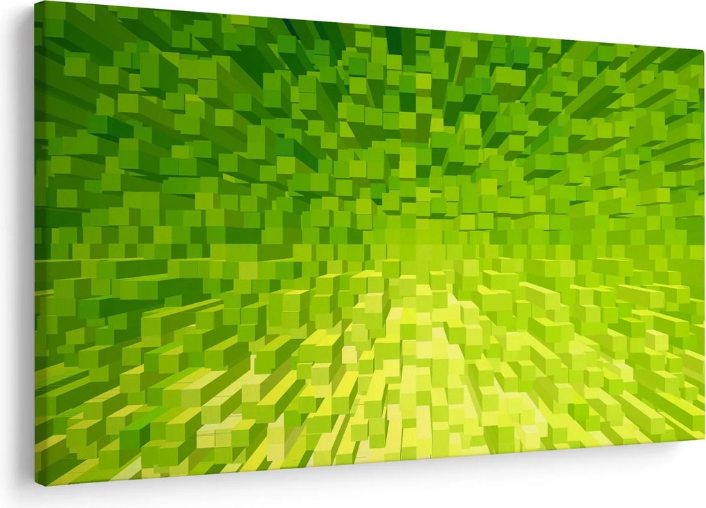 Sárgászöld kockák képe (90x60 cm)