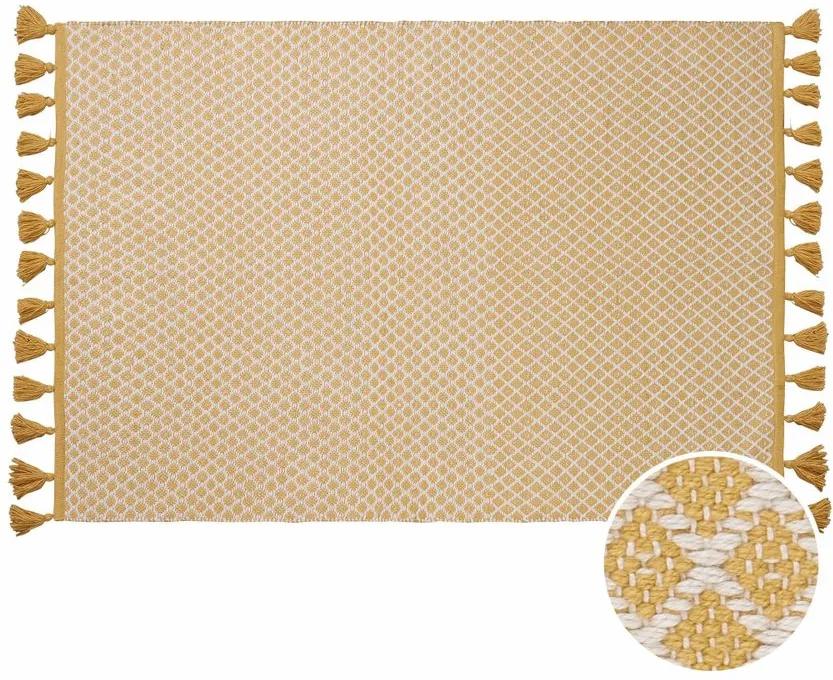 DÉJÀ VU kül- és beltéri szőnyeg újrahasznosított anyagból, sárga 180 x 118 cm