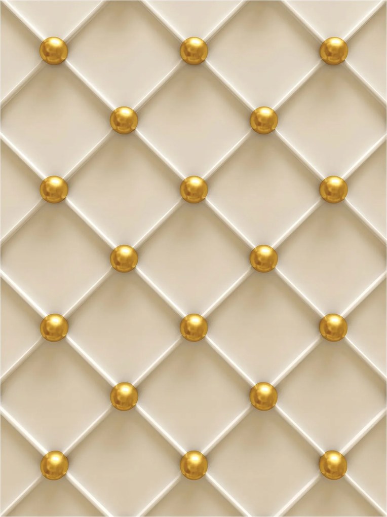 Flizelin fotótapéta Arany rombuszok szegecsekkel bézs alapon 184x254 +ragasztó