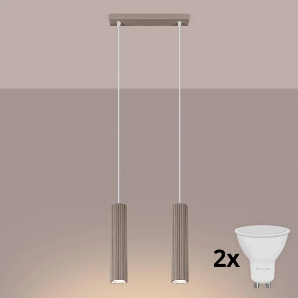 Brilagi - CRESTO LED csillár, kábelre függeszthető, 2xGU10/10W/230V, taupe