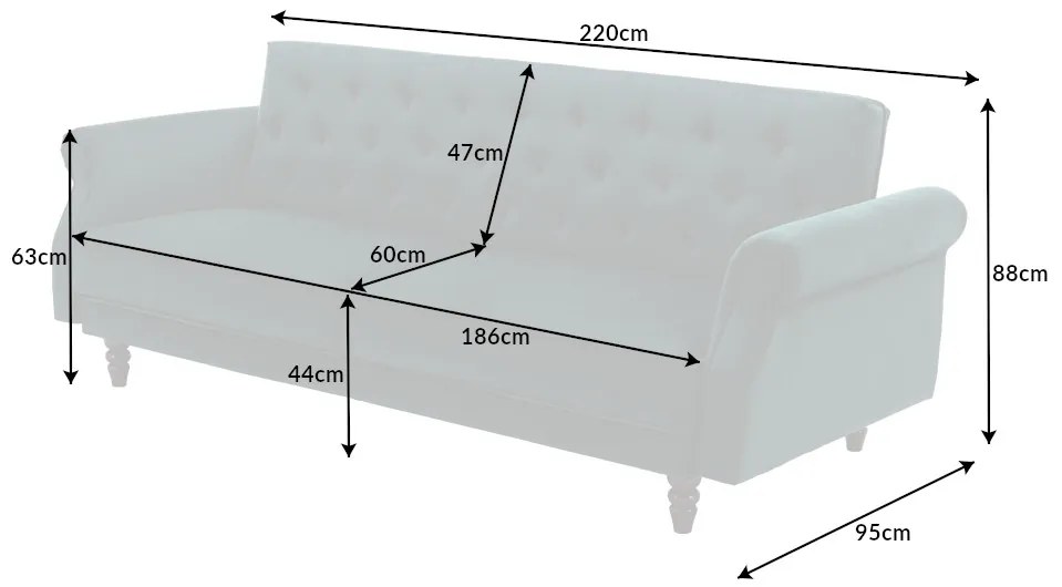 Design ágyazható kanapé Talise 220 cm zöld bársony