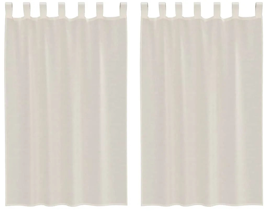 vidaXL 2 db krém színű fátyolfüggönyök fülecske tetejével 140x260 cm