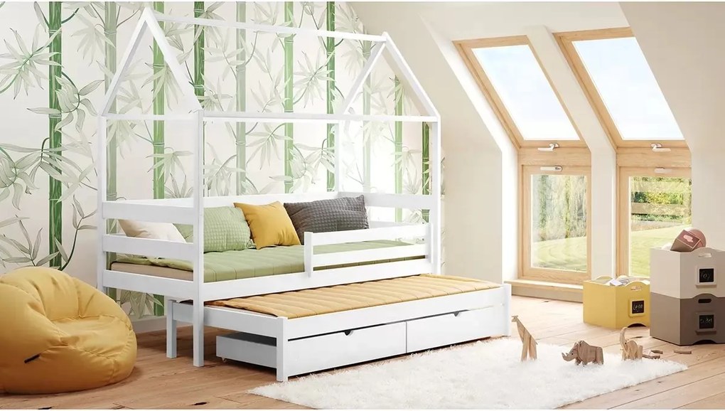 Gyermekágy pavilon egyszintes kihúzhato Comfio - FEHÉR, 80x180