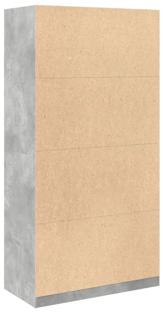betonszürke szerelt fa ruhásszekrény 100 x 50 x 200 cm