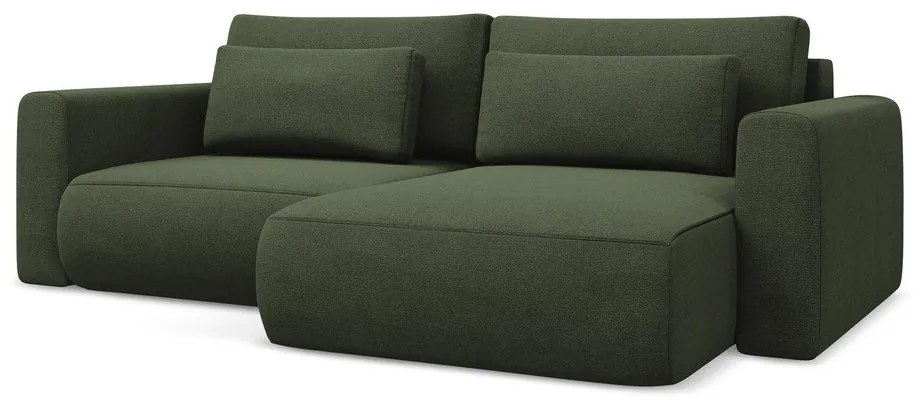 Khaki kinyitható-tárolóhelyes sarokkanapé (jobb oldali-heverő résszel) Kapua – Makamii