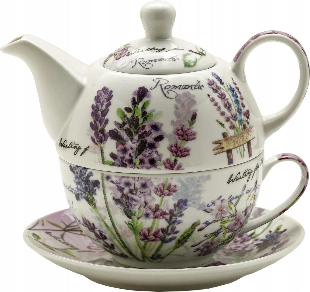 Tea for One – 200ml-es csésze szett 400ml-es kancsóval – Levendula csészealj