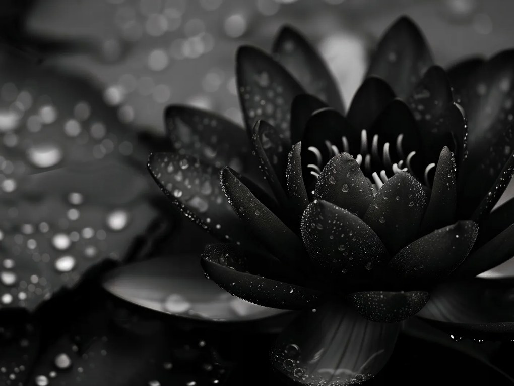 Poszter 20x15cm Lótusz fekete