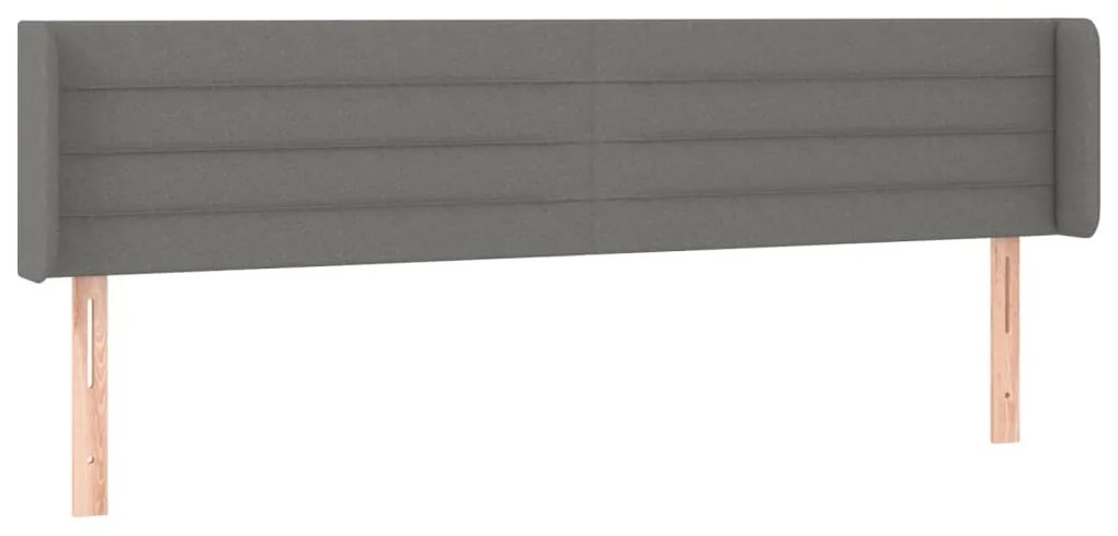 sötétszürke szövet LED-es fejtámla 183 x 16 x 78/88 cm