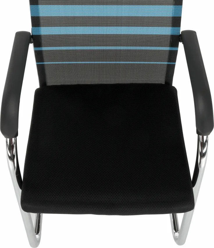 Tárgyalószék, kék/fekete, szövet, ESIN