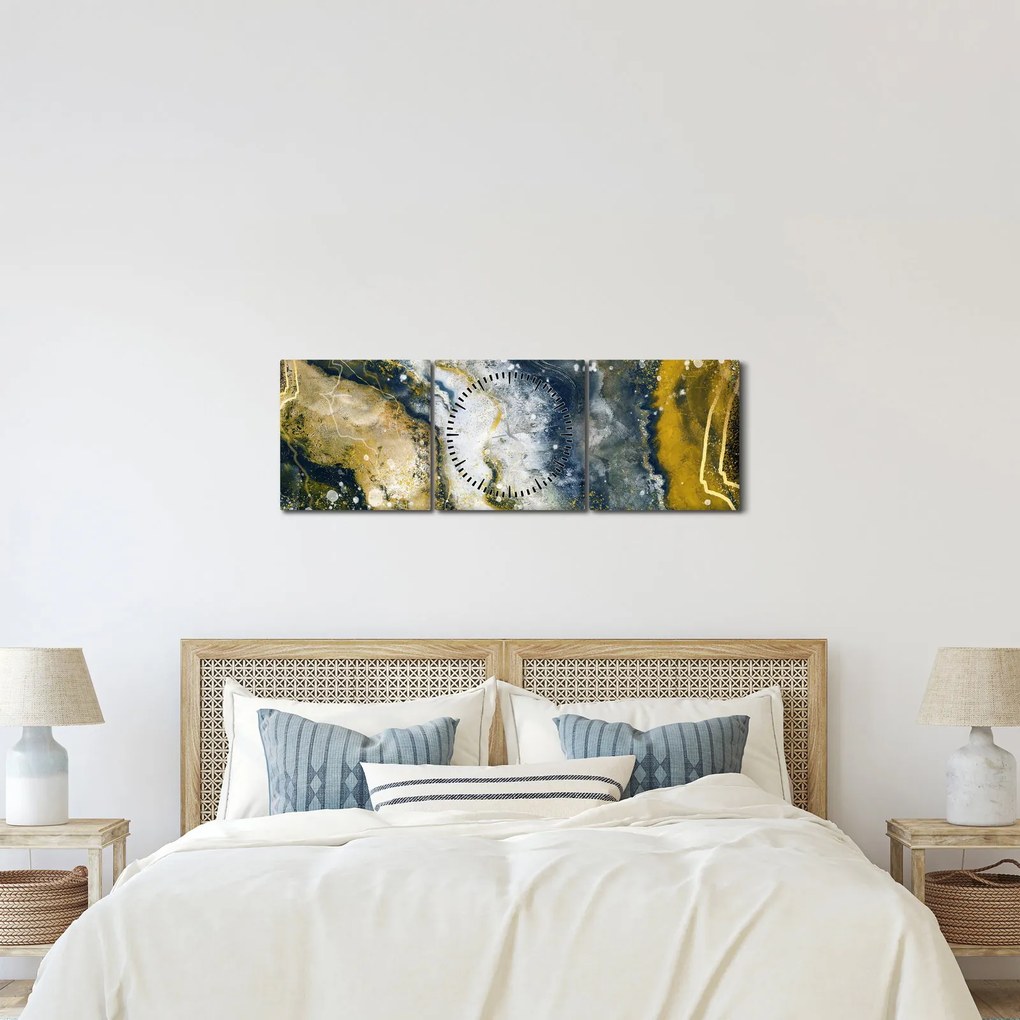 Kép - Arany absztrakció (órával) (90x30 cm)