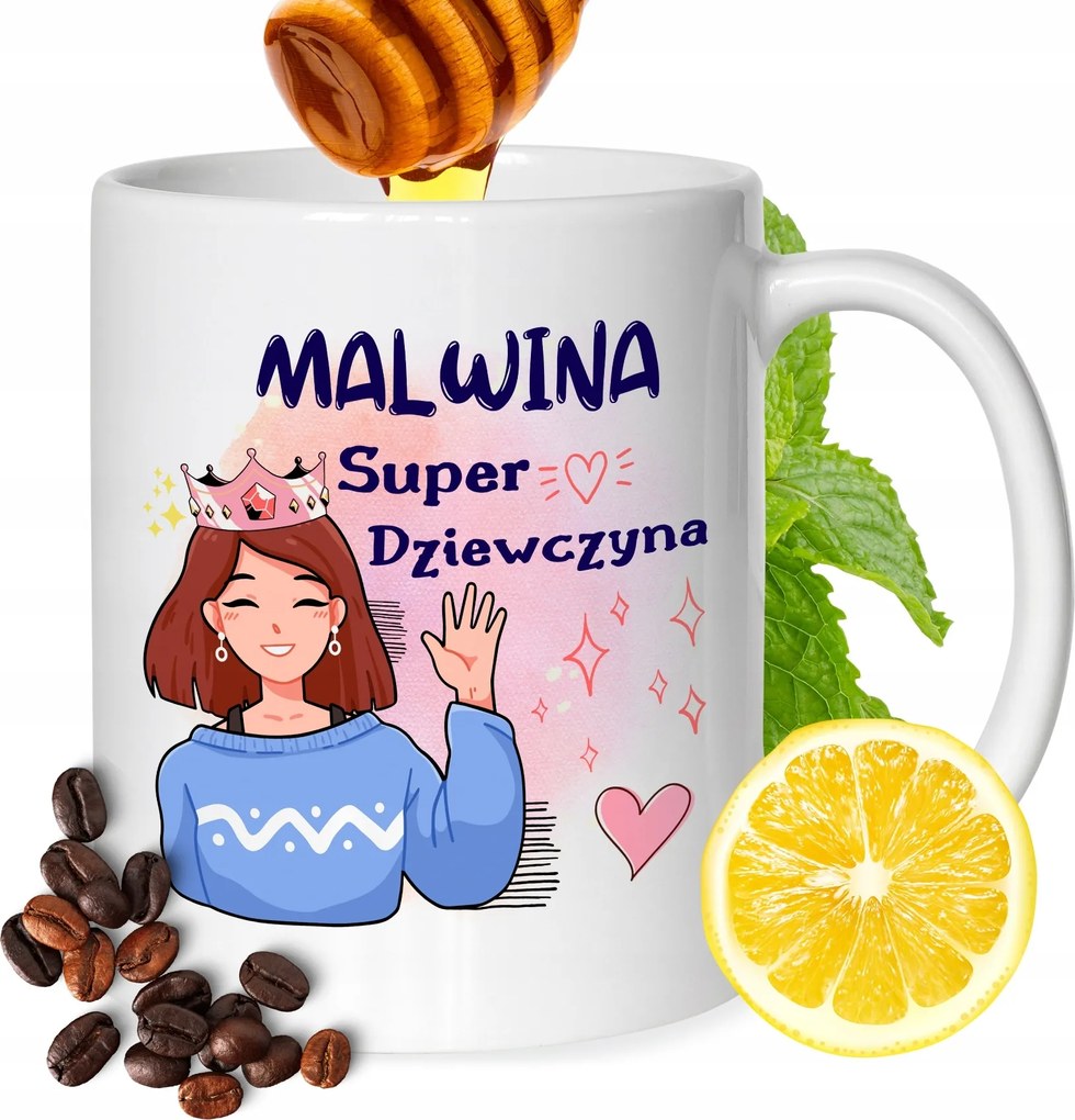 Bögre Malvina Barátnőknek Ajándék Nyomtatott Fehér 330ml