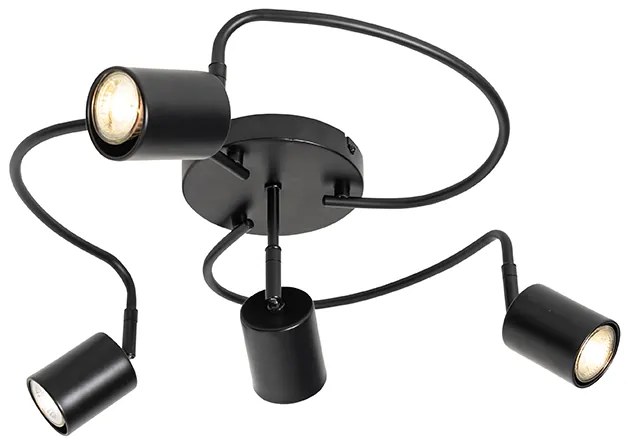 Modern mennyezeti spotlámpa fekete állítható 4-lámpás - Java