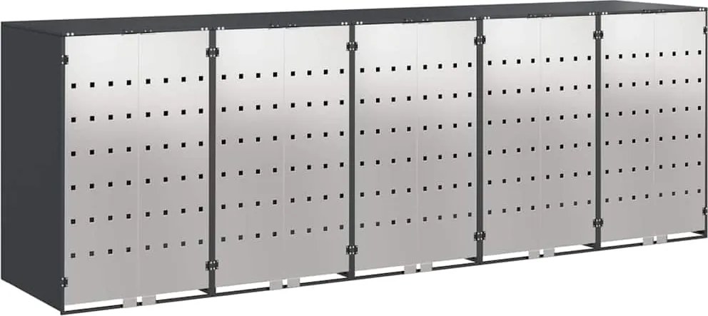 vidaXL Gurulós kuka tároló 3 kukához Antracit 340 x 77.5 x 115.5 cm