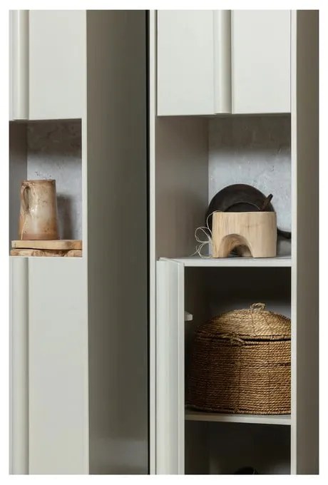 Krémszínű borovi fenyő moduláris szekrény 40x210 cm Basu – WOOOD