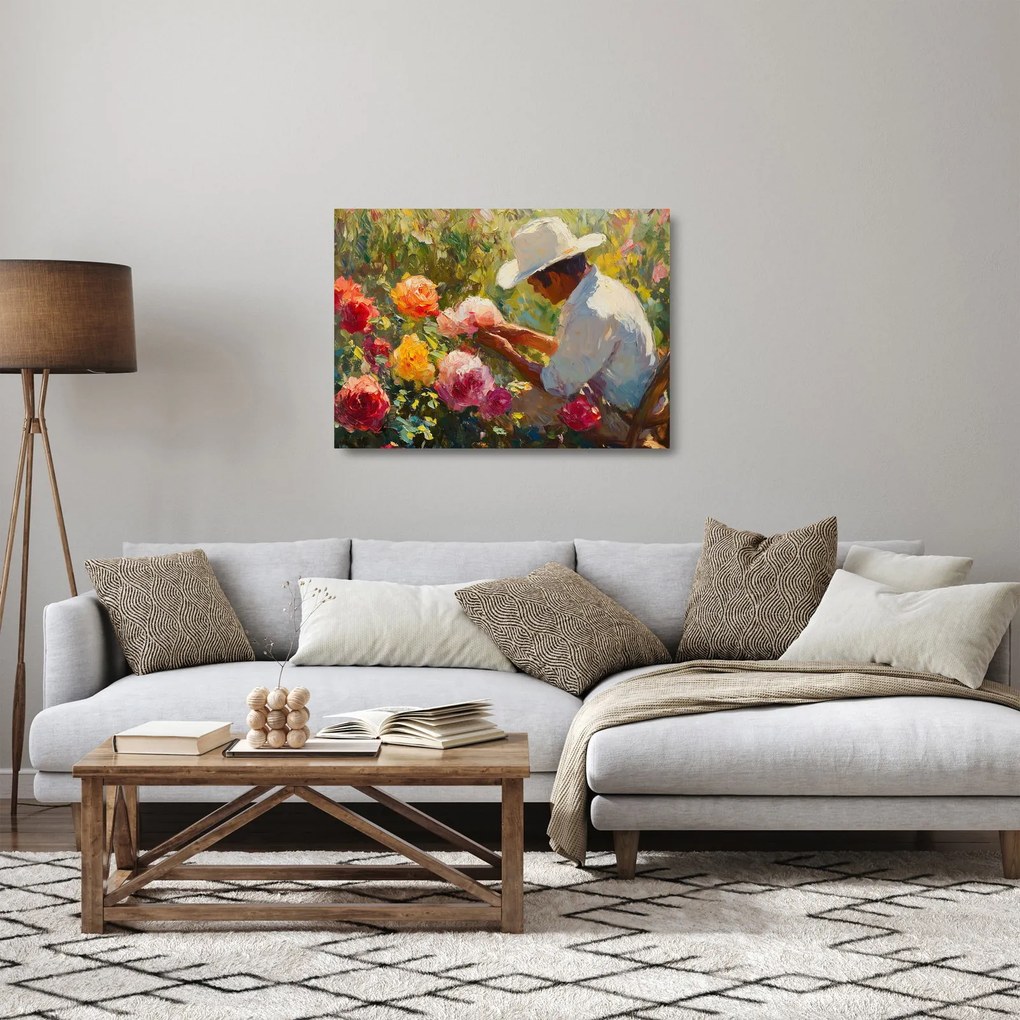 Üveg kép - Kertész (70x50 cm)