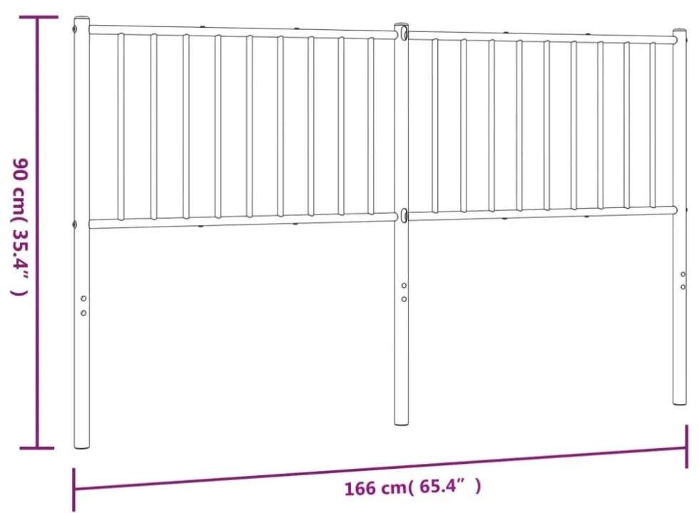 fekete fém fejtámla 160 cm