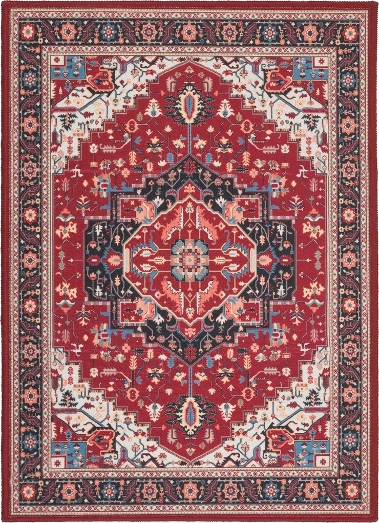 Szőnyeg Klasszikus Piros Nagy 200x300cm Vintage Minta Elegáns Velvet 2x3m