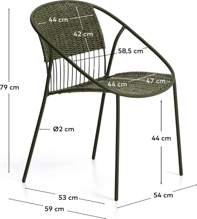 Sötétzöld kerti szék Atrani – Kave Home
