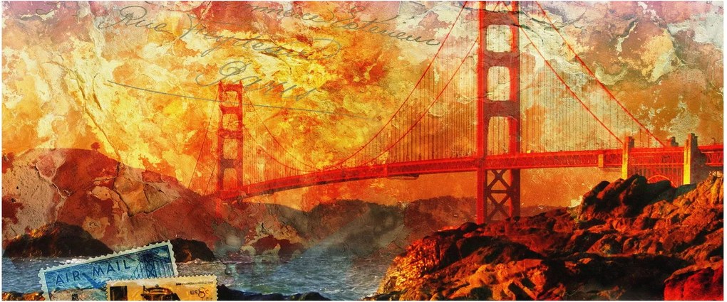 Kép - Golden Gate, San Francisco, Kalifornia (120x50 cm)