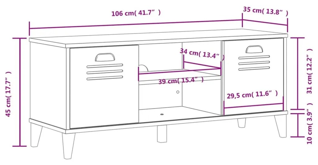 VIKEN fehér tömör fenyőfa cipőtároló pad 106 x 35 x 45 cm