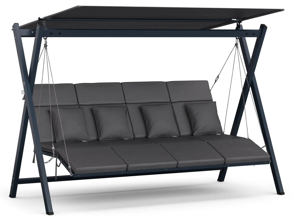 FlexiSwing, hollywoodi hinta, 4 üléses, állítható háttámla, napellenző, időjárásálló