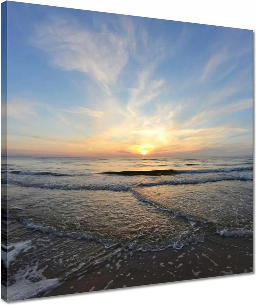 Vászonkép 40x40 Naplemente a tengerparton