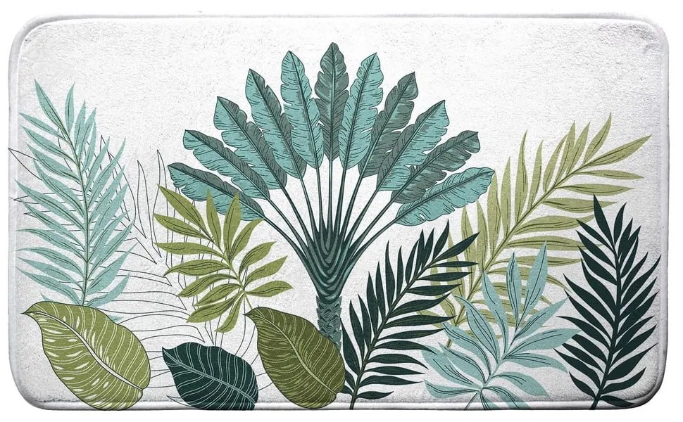 Fehér-zöld fürdőszobai kilépő 45x75 cm Panazio – douceur d'intérieur