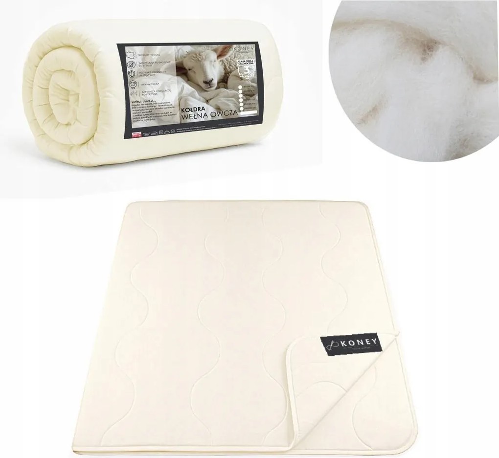 Egész Évben Használható Paplan 160x200 Könnyű Vékony Báránygyapjú Lengyel Prémium Koney
