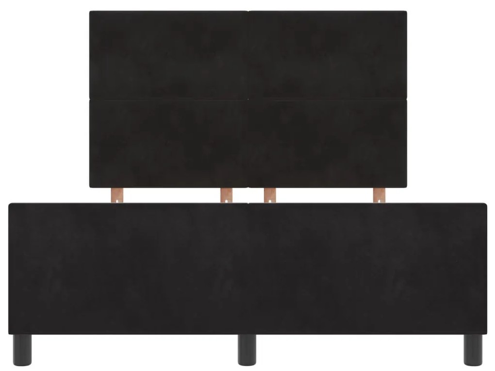 Ágykeret Fekete 140x200 cm Bársony