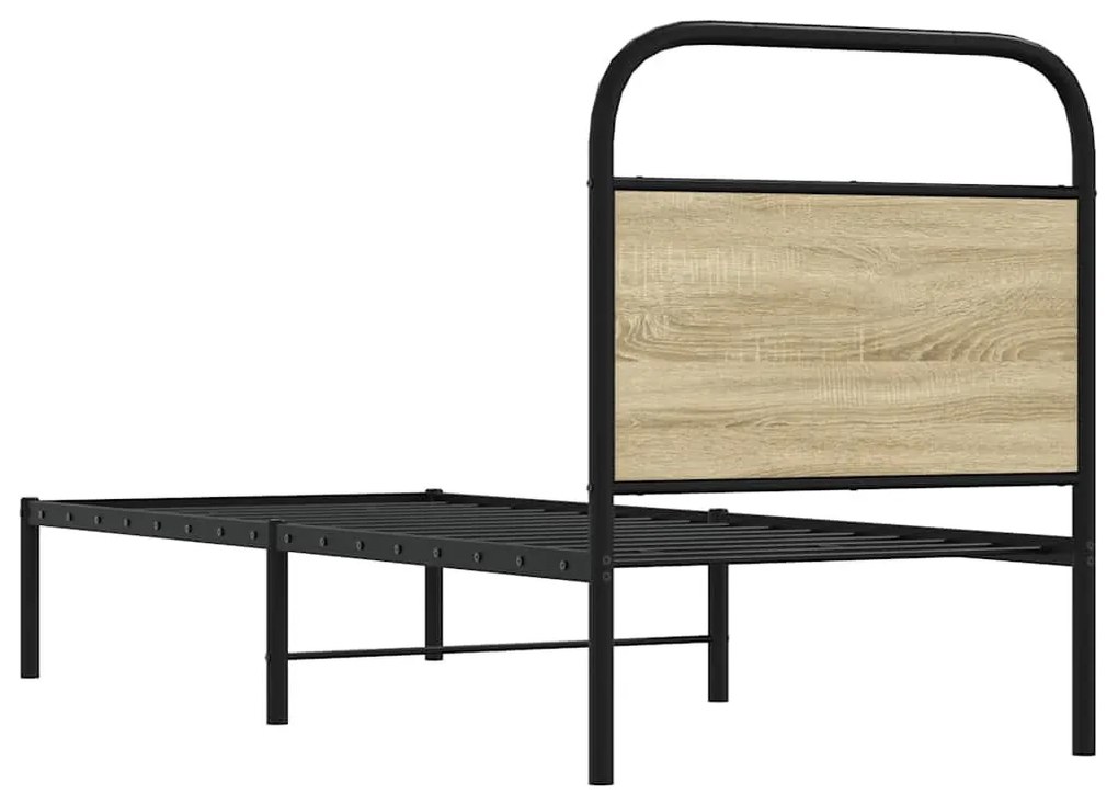 ágykeret matrac nélkül 80x200 cm sonoma tölgyfa műfa