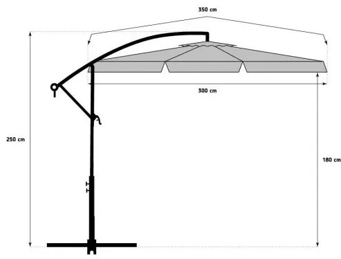 LEVI összecsukható kerti napernyő 300 cm, bézs + ingyenes csomagolás