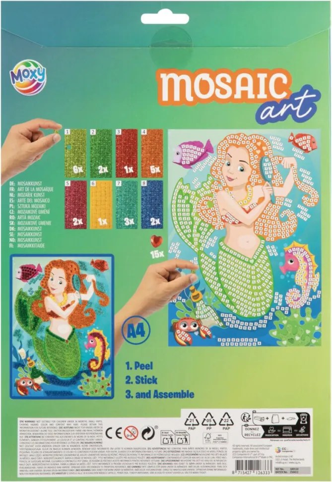 Sellő Beauty csillámos habszivacs mozaikos kreatív szett