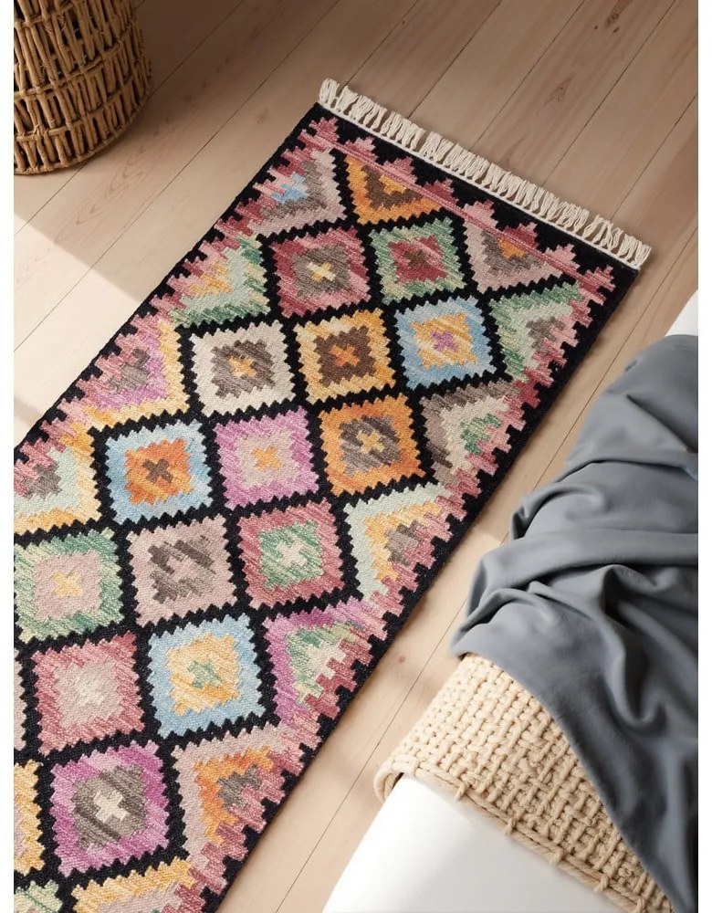 Kétoldalas kézi szövésű gyapjú futószőnyeg 60x190 cm Kamal Zara – Nouristan