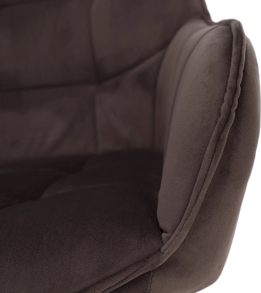 Design fotel, szürkésbarna Velvet/fekete, PETIN