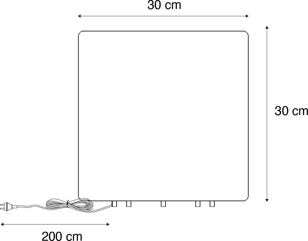 Okos kültéri lámpa fehér 30 cm négyzet alakú LED-del A60 IP44 - Nura