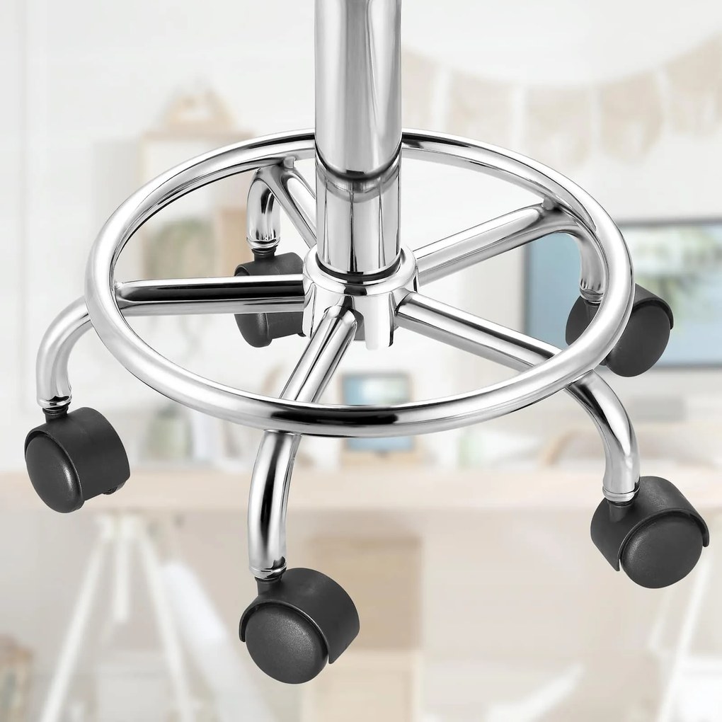 Casaria® Gurulós puff 50x51-65 cm - fehér