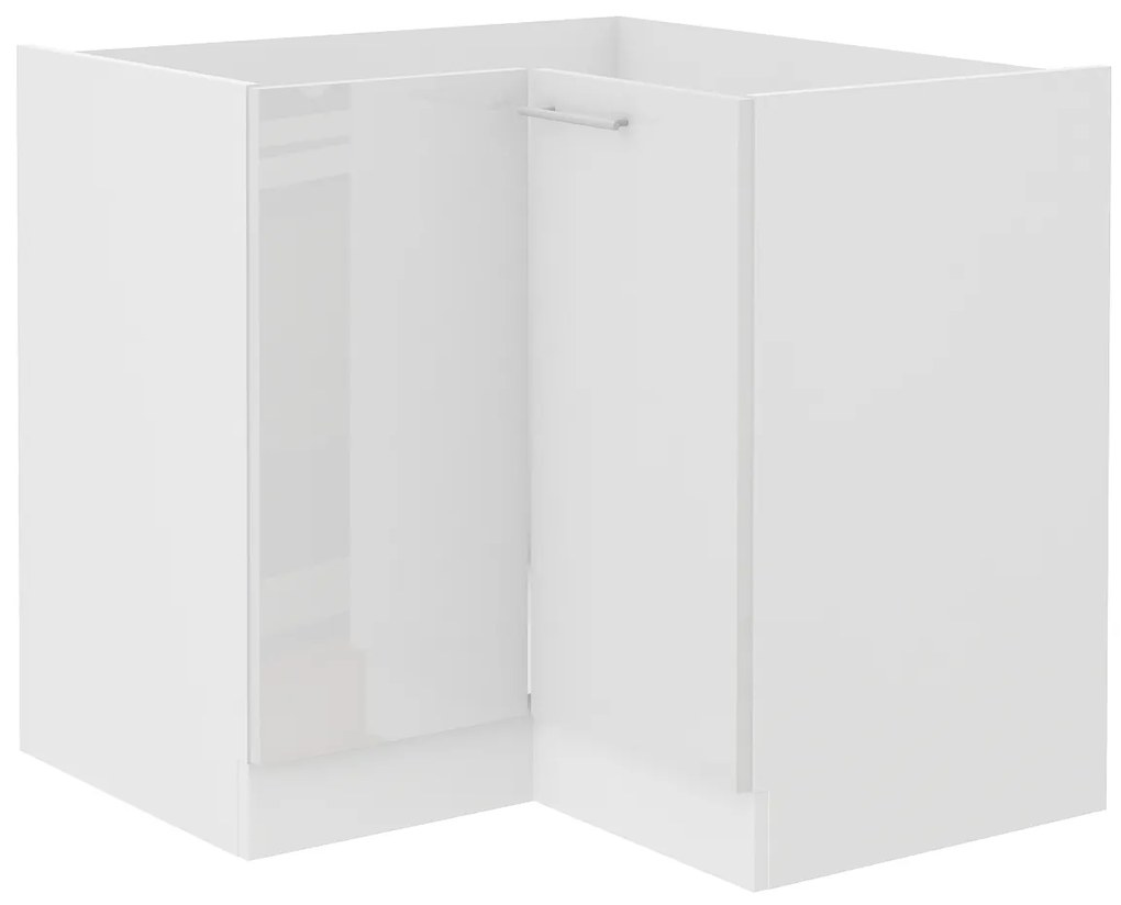Sarok alsó konyhaszekrény Lavera 90 x 90 DN 2F BB (fehér + fényes fehér). 1032339