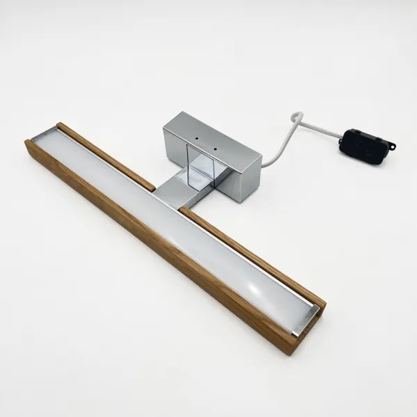 Brilagi-LED Fürdőszobai tükörvilágítás 3 az 1-ben WOODY MIRROR LED/8W/230V 40 cm IP44 króm/tölgy