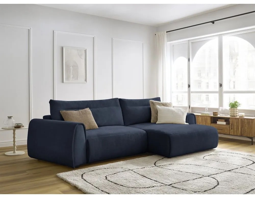 Sötétkék sarokkanapé Aden – Bobochic Paris