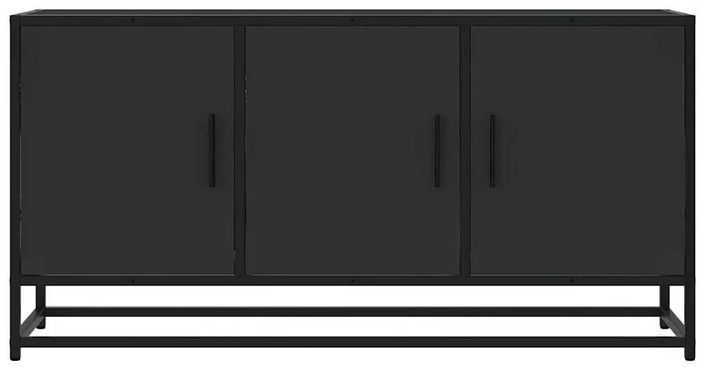 fekete szerelt fa és fém TV-szekrény 100x35x50 cm