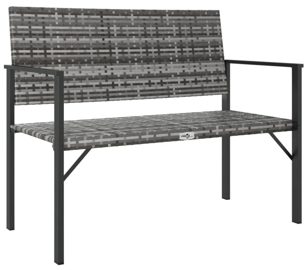 2-személyes szürke polyrattan kerti pad